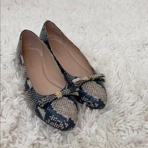 Stuart Weitzman Black snakeskin Jodie flats7.5